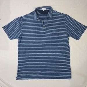 Peter Millar Classic Striped Polo Cotton Pocket Shirt Golf Preppy Casual. XL